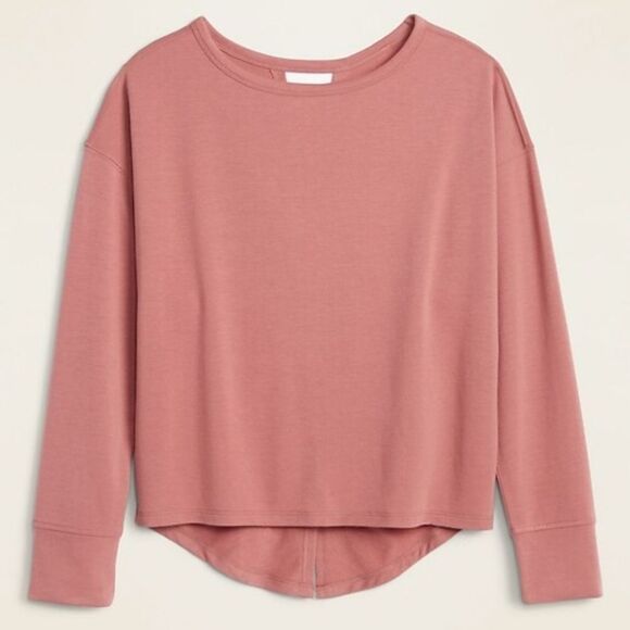 Old Navy French Terry knotted slit back pullover sweatshirt, sz L - Picture 1 of 7